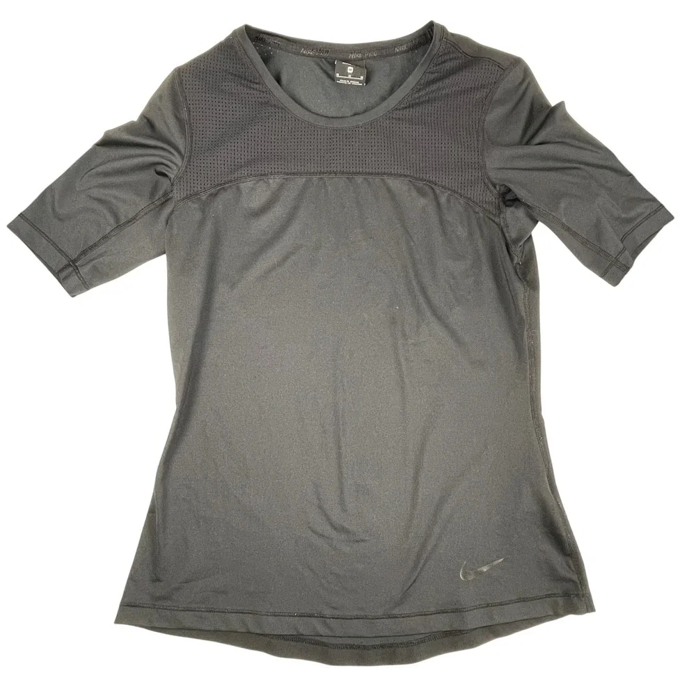 Nike Training Top Womens Medium Black Pro Hypercool Mesh Short Sleeve Shirt